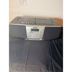 Sony CFD-S39 Portable CD Radio Cassette Corder Boombox Mega Bass Silver Gray